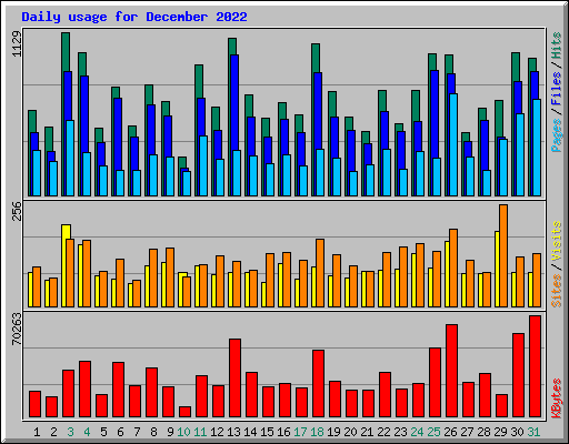 Daily usage for December 2022