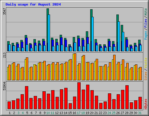 Daily usage for August 2024
