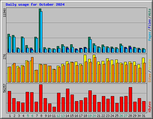 Daily usage for October 2024