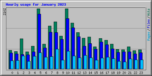 Hourly usage for January 2023