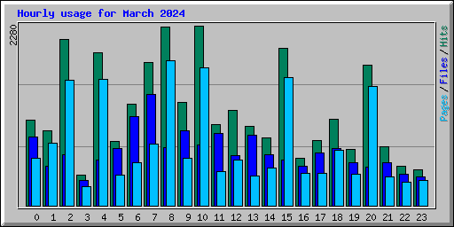 Hourly usage for March 2024